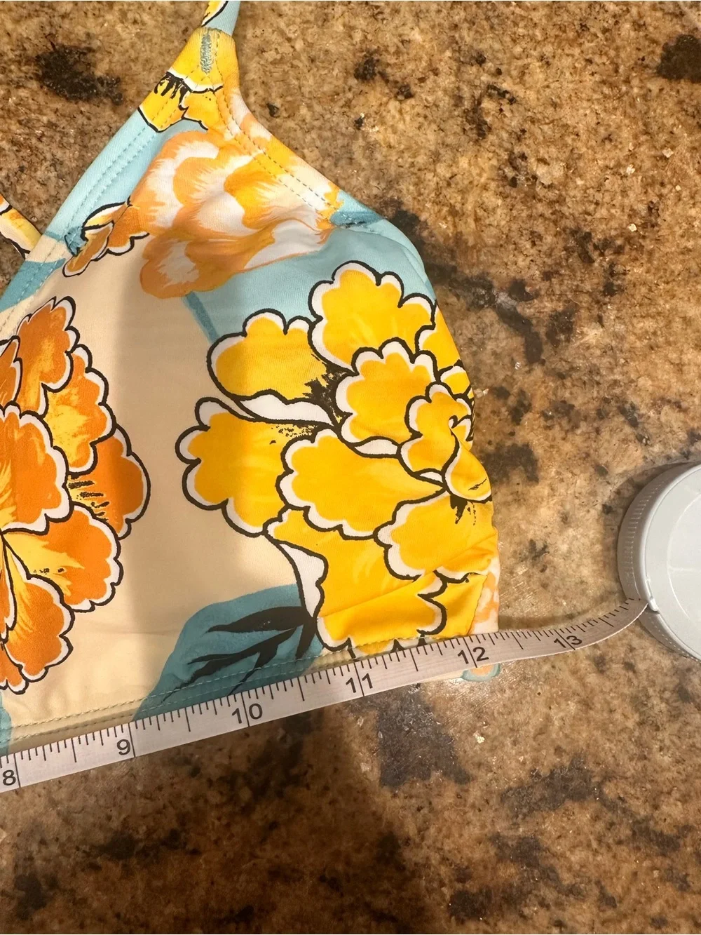 Hobie Girls Blue Yellow Floral Bikini